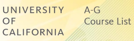 university of california a-g list